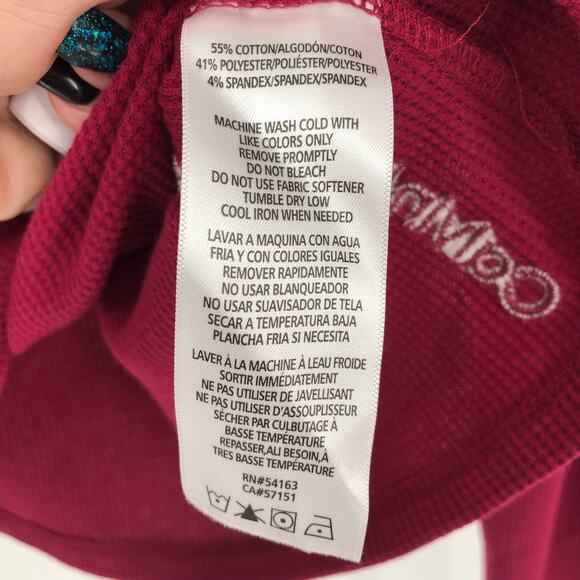 CALVIN KLEIN PERFORMANCE Crop Turtleneck Medium Burgundy Stretch Waffle Knit NWT - Picture 7 of 8